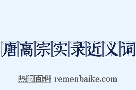 唐高宗实录近义词是什么意思的图片